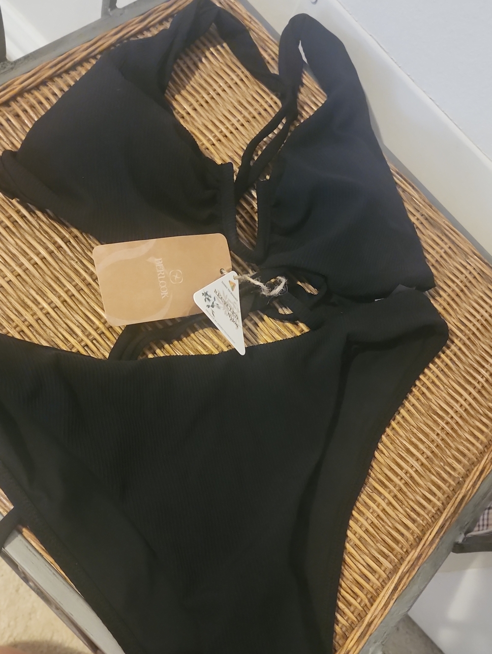 Berlook U-Ring Ribbed BIKINI NWT XL Top L Bottom